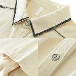 Buddha Stones Summer Casual Vintage Line Design Button-Up Solid Men's Short Sleeve Shirts