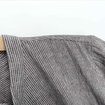 Buddha Stones Summer Half Button Fine Striped Men's Short Sleeve Shirts