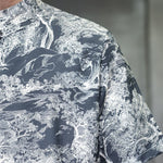Buddha Stones Summer Tang Style Frog Button Trees Abstract Pattern Men's Short Sleeve Shirts