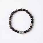 Buddha Stones Black Obsidian Grounding Hand-Woven New Chinese Round Bracelet