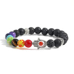 FREE Today: Support and Protection Lava Rock Hamsa Palm Handcrafted Round Bracelet