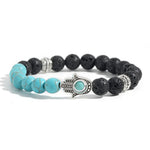 FREE Today: Support and Protection Lava Rock Hamsa Palm Handcrafted Round Bracelet