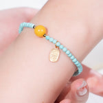 Buddha Stones Turquoise Fu Character Luck Handcrafted Beaded Bracelet