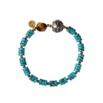 Buddha Stones Turquoise Communication Handcrafted New Chinese Disc Bead Bracelet
