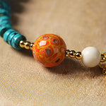 Buddha Stones Turquoise Communication Handcrafted New Chinese Disc Bead Bracelet