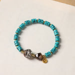 Buddha Stones Turquoise Communication Handcrafted New Chinese Disc Bead Bracelet