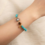 Buddha Stones Turquoise Communication Handcrafted New Chinese Disc Bead Bracelet