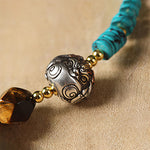 Buddha Stones Turquoise Communication Handcrafted New Chinese Disc Bead Bracelet