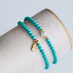 Buddha Stones Turquoise Pearl Gourd Pendant Double Wrap Protection Handmade Bracelet