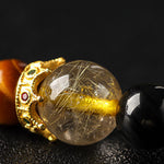 Buddha Stones Tiger Eye Silver Sheen Obsidian Prosperity Hand-Woven Double Wrap Bracelet
