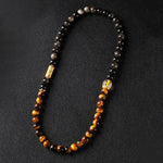 Buddha Stones Tiger Eye Silver Sheen Obsidian Prosperity Hand-Woven Double Wrap Bracelet
