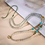 Buddha Stones Handcrafted Clear Quartz Round-Bead Gourd Healing Multi Wear Necklace