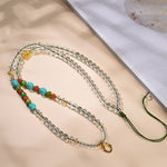 Buddha Stones Handcrafted Clear Quartz Round-Bead Gourd Healing Multi Wear Necklace