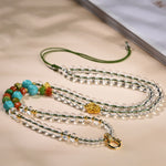 Buddha Stones Handcrafted Clear Quartz Round-Bead Gourd Healing Multi Wear Necklace