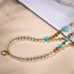 Buddha Stones Handcrafted Clear Quartz Round-Bead Gourd Healing Multi Wear Necklace