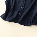 Buddha Stones Summer Casual Minimalist Lines Button-Up Solid Women's Sleeveless Shirts Tank Top With Pocket