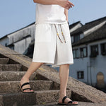 Buddha Stones Summer Casual Drawstring Solid Bermuda Shorts Men's With Pockets