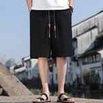 Buddha Stones Summer Casual Drawstring Solid Bermuda Shorts Men's With Pockets