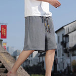 Buddha Stones Summer Casual Drawstring Solid Bermuda Shorts Men's With Pockets