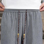 Buddha Stones Summer Casual Drawstring Solid Bermuda Shorts Men's With Pockets