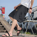 Buddha Stones Summer Casual Drawstring Solid Bermuda Shorts Men's With Pockets