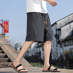 Buddha Stones Summer Casual Drawstring Solid Bermuda Shorts Men's With Pockets