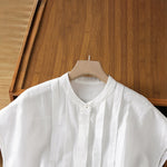Buddha Stones Summer Casual Pintuck Front Solid Women's Sleeveless Shirts