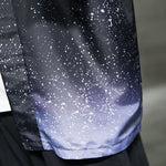 Buddha Stones Summer Casual Lotus Leaves Butterfly Crane Print Open Front Men's Kimono