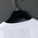 Buddha Stones Summer Casual Frog Button Flower Embroidery Men's Short Sleeve Shirts
