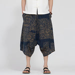 Buddha Stones Summer Boho Casual Elastic Waist Geometric Floral Pattern Capri Pants Men's Harem Pants