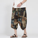 Buddha Stones Summer Boho Casual Elastic Waist Geometric Floral Pattern Capri Pants Men's Harem Pants