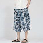 Buddha Stones Summer Boho Casual Elastic Waist Geometric Floral Pattern Capri Pants Men's Harem Pants