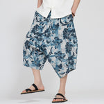 Buddha Stones Summer Boho Casual Elastic Waist Geometric Floral Pattern Capri Pants Men's Harem Pants