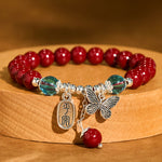 Buddha Stones Cinnabar Copper Butterfly Love Bracelet