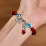 Buddha Stones Cinnabar Copper Butterfly Love Bracelet