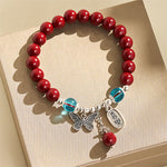 Buddha Stones Cinnabar Copper Butterfly Love Bracelet