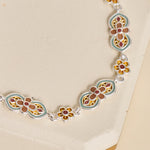 Buddha Stones Copper Enamel Floral Pattern Healing Bracelet