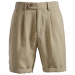 Buddha Stones Summer Casual Classic Zipper Button Solid Bermuda Shorts Men's With Pockets