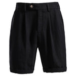 Buddha Stones Summer Casual Classic Zipper Button Solid Bermuda Shorts Men's With Pockets