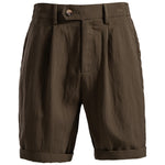 Buddha Stones Summer Casual Classic Zipper Button Solid Bermuda Shorts Men's With Pockets