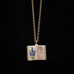 Buddha Stones Copper Birth Flower Strengthen Book Design Balance Pendant Necklace