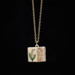 Buddha Stones Copper Birth Flower Strengthen Book Design Balance Pendant Necklace