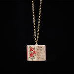 Buddha Stones Copper Birth Flower Strengthen Book Design Balance Pendant Necklace