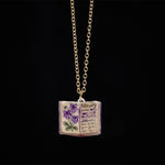 FREE Today: Healing and Luck Copper Birth Flower Strengthen Book Design Pendant Necklace