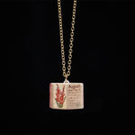 FREE Today: Healing and Luck Copper Birth Flower Strengthen Book Design Pendant Necklace