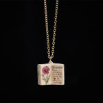 FREE Today: Healing and Luck Copper Birth Flower Strengthen Book Design Pendant Necklace
