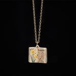 FREE Today: Healing and Luck Copper Birth Flower Strengthen Book Design Pendant Necklace