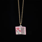 Buddha Stones Copper Birth Flower Strengthen Book Design Balance Pendant Necklace