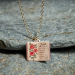 Buddha Stones Copper Birth Flower Strengthen Book Design Balance Pendant Necklace