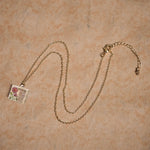 Buddha Stones Copper Birth Flower Strengthen Book Design Balance Pendant Necklace